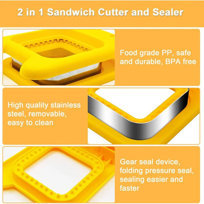 Stainless Steel Sandwich Cutter & Bread Mold Set – Fun DIY Shapes for Lunch Boxes