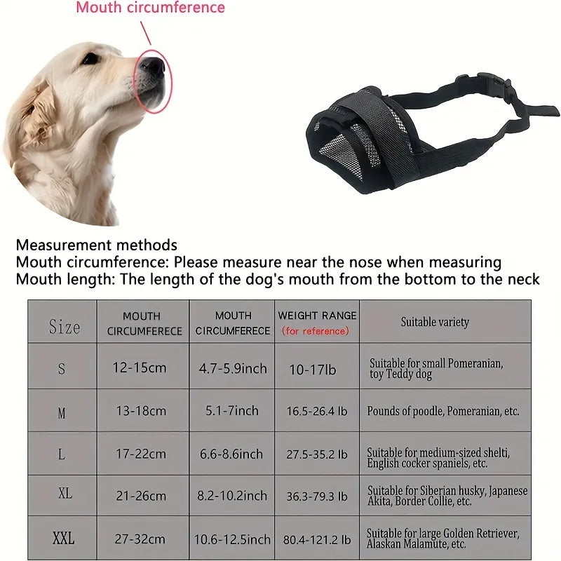 Soft Breathable Mesh Muzzle for Dogs