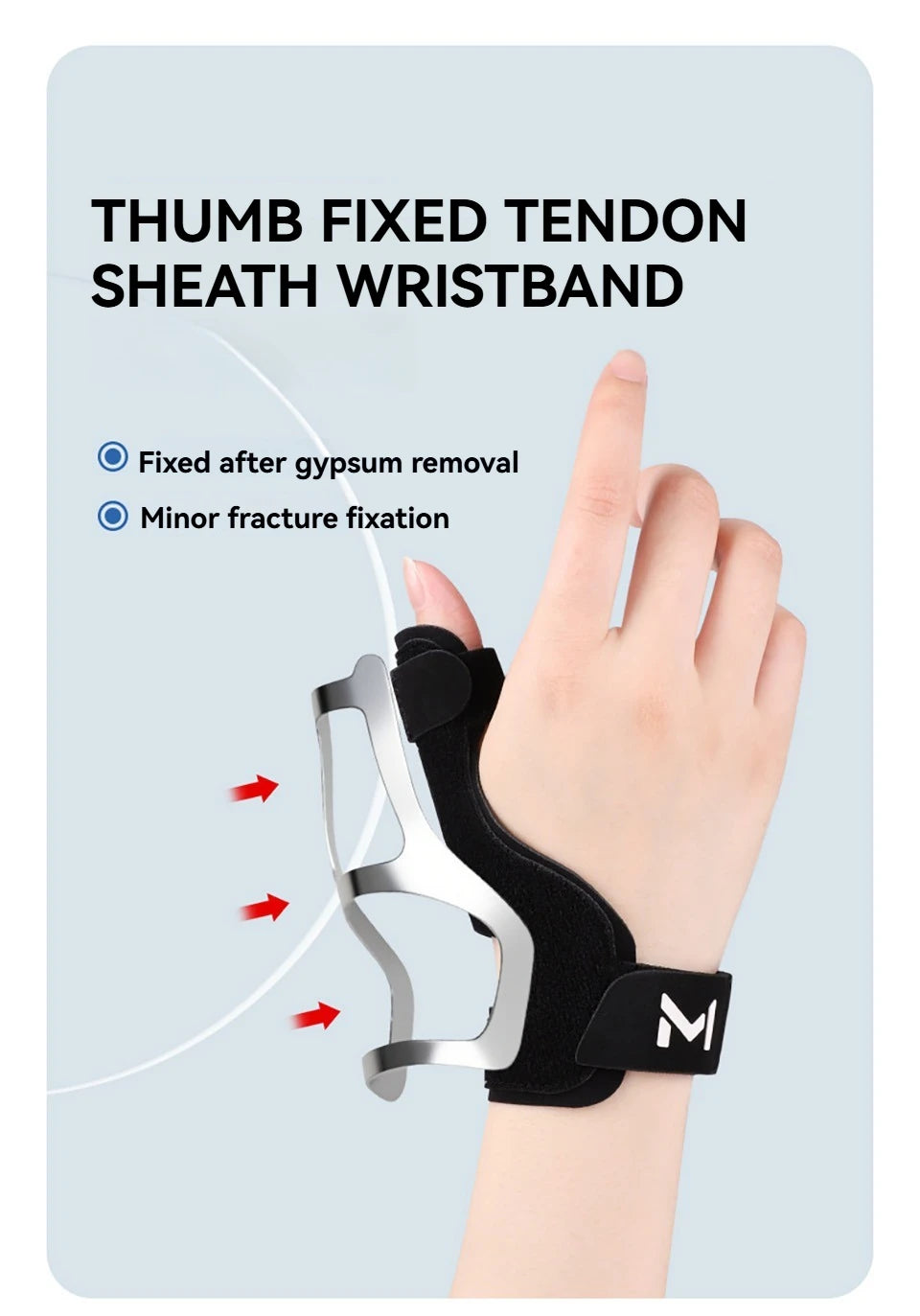 1Pcs Breathable Wrist Support Thin And Light Aluminum Plate Fixed Thumb Tendon Sheath Wrist Guard Double Binding Straps Unisex