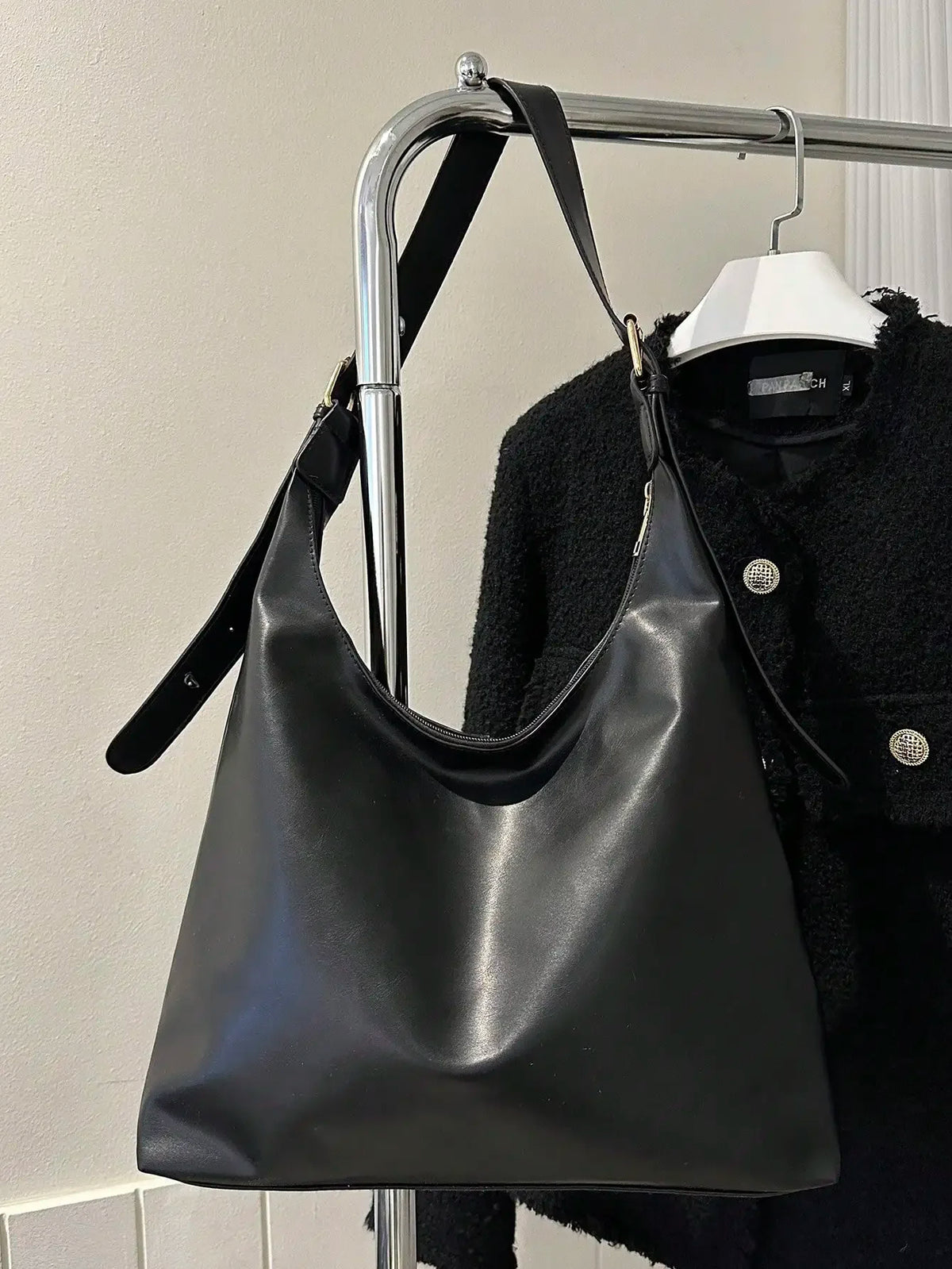 Large Capacity Solid Color Shoulder & Tote Bag