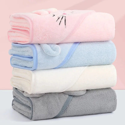 Hooded Coral Fleece Toddler Bathrobe & Towel