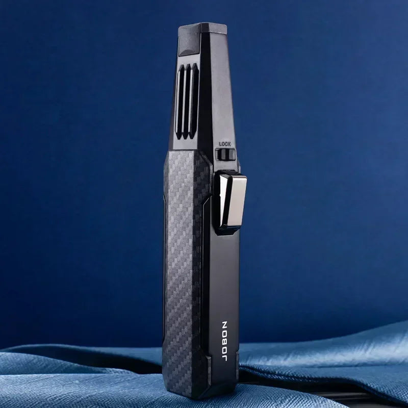 JOBON Windproof Turbine Torch Lighter — Blue Flame Butane Gas for BBQ, Kitchen & Welding