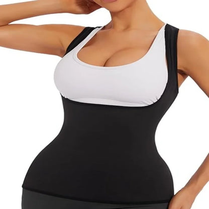 Women's Sauna Sweat Vest — Compression Waist Trainer Tank Top for Weight Loss