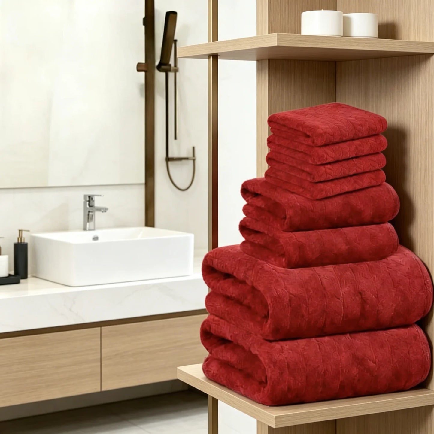 8-Piece Cotton Bath Towel Set — Soft, Quick-Dry, Lightweight