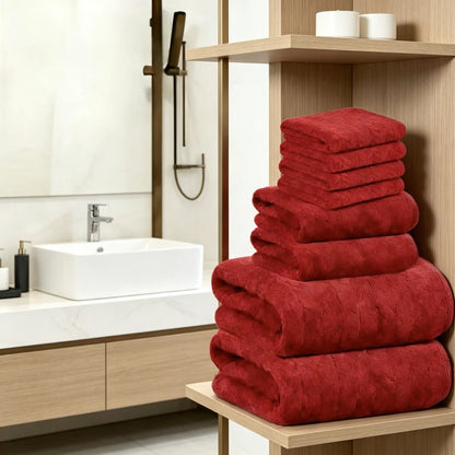 8-Piece Cotton Bath Towel Set — Soft, Quick-Dry, Lightweight