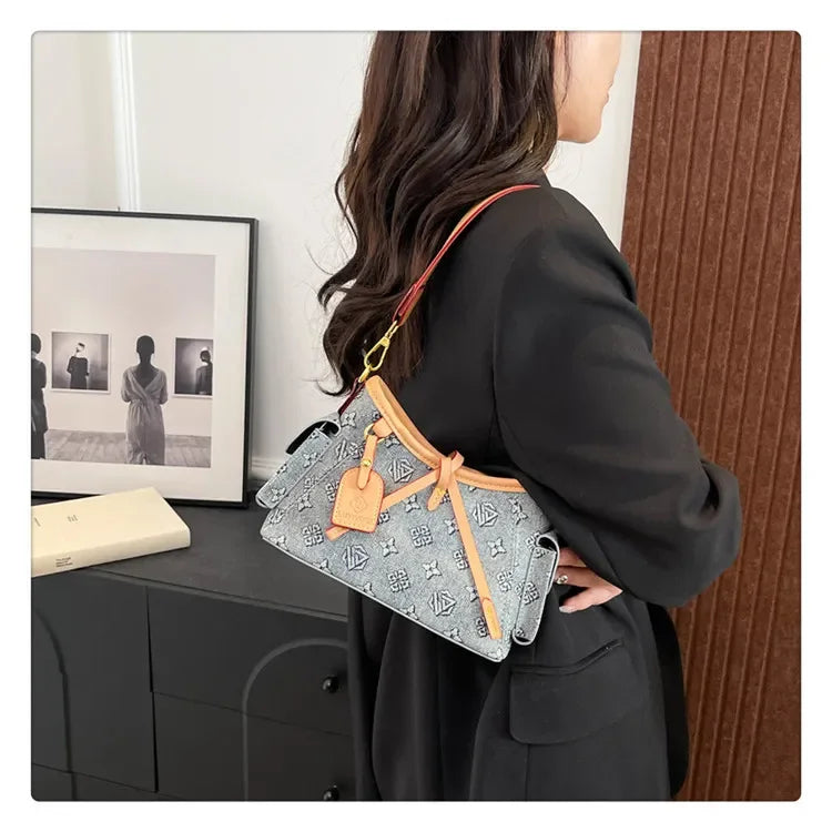 Printed Versatile Tote Bag, Large Capacity Hobo Style