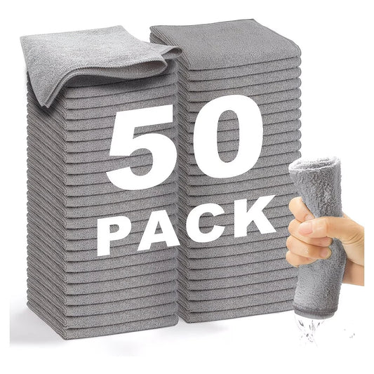 Lint-Free Microfiber Cleaning Cloths, Reusable
