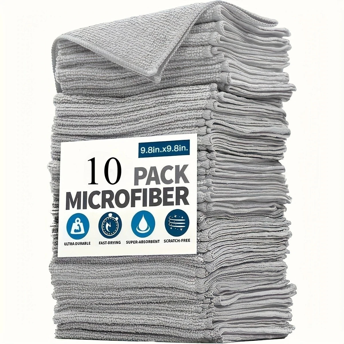 Lint-Free Microfiber Cleaning Cloths, Reusable