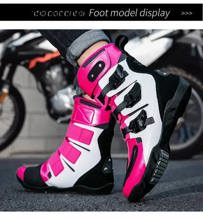 New Waterproof Men's Dirt Bike Shoes Men's Motorcycle Boots New Comfortable Leather Protective Boots Anti-slip Wear-resistant