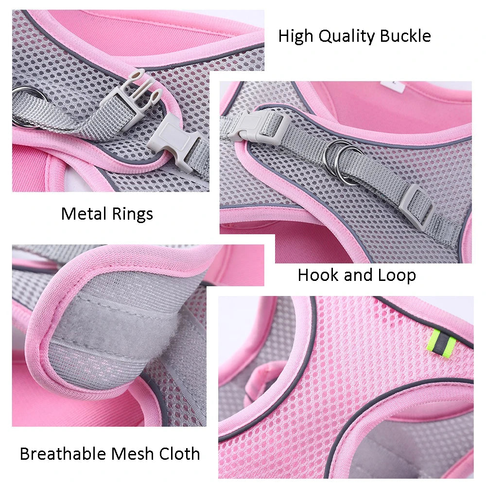 Reflective Breathable Harness Vest for Small & Medium Pets