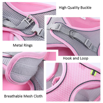 Reflective Breathable Harness Vest for Small & Medium Pets