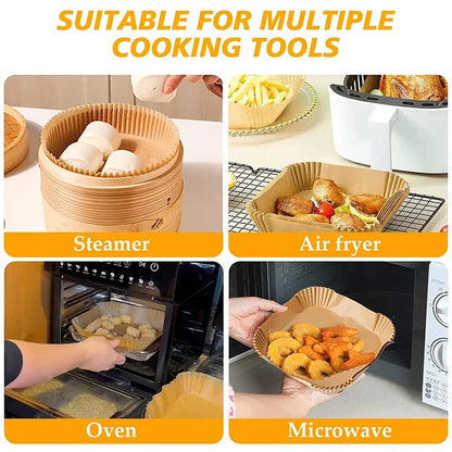 Disposable Air Fryer Liners, Square & Round Non-Stick Baking Paper