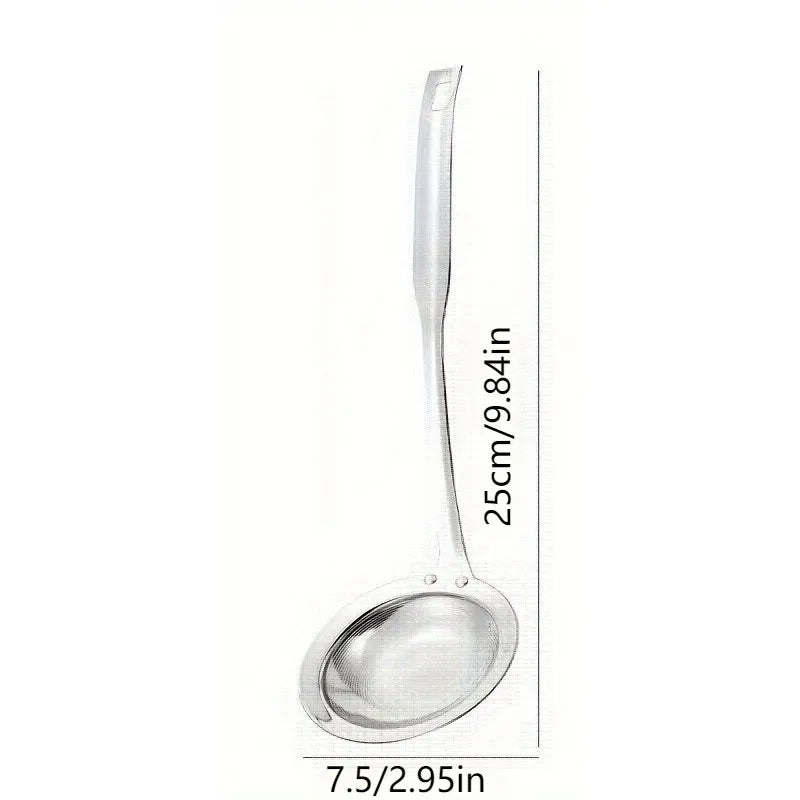 304 Stainless Steel Deep Fine Mesh Strainer and Oil Skimmer with Heat Resistant Handle