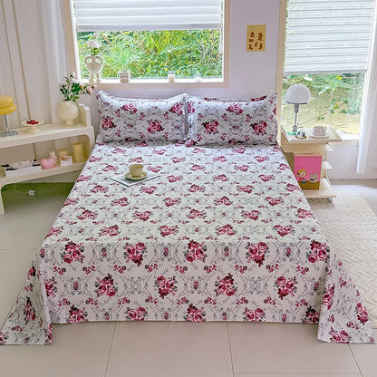 Floral Printed Flat Top Sheet | Single, Queen, King