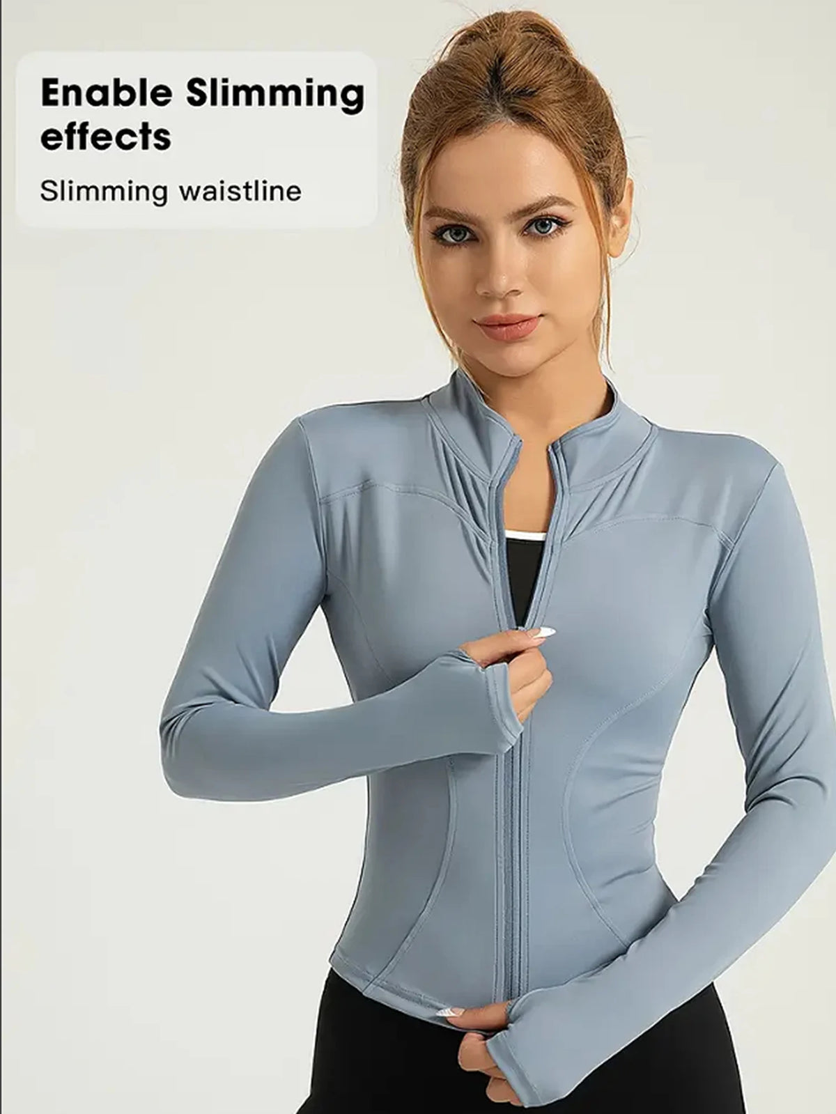 Professional elastic quick-drying sports jacket women's spring and summer yoga top tight slimming running cycling and fitnes