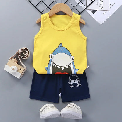 Cotton Tank Top & Shorts Vest Suit Set
