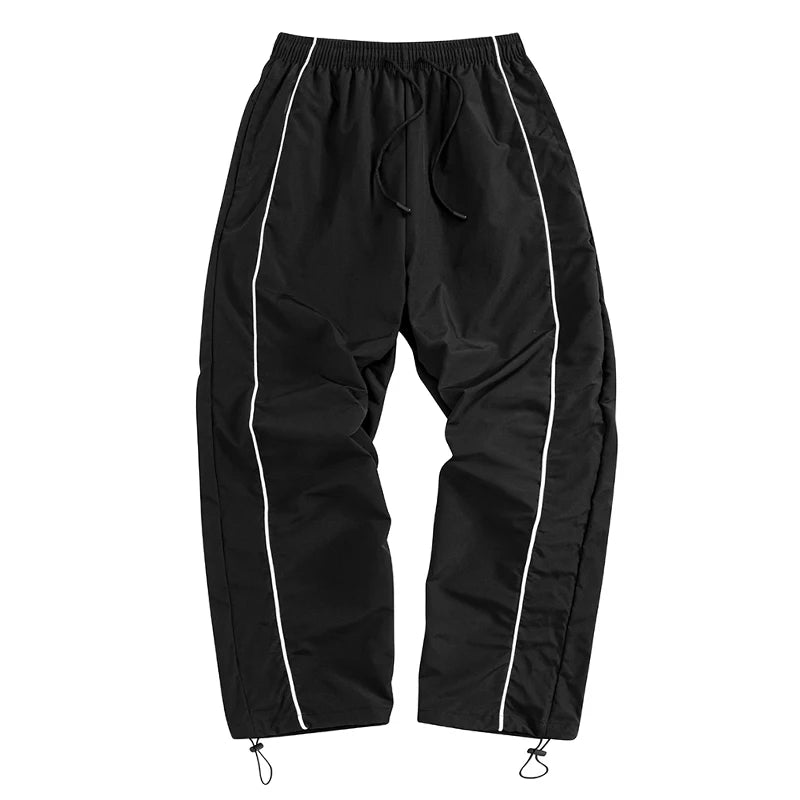 Men's Trendy Sporty Pants with Lines Gym Workout Running Trousers with Side Pockets Athletic Quick-Dry Breathable Sweatpants