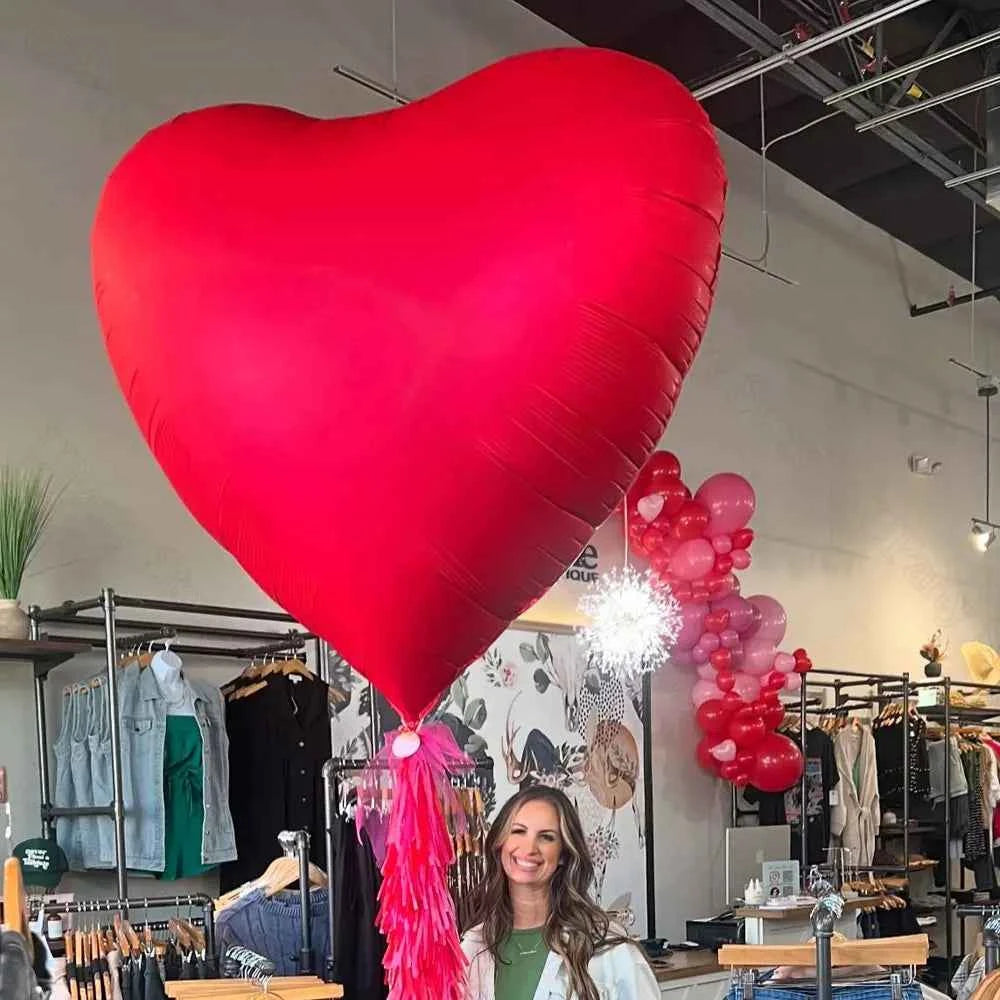 1/2Pcs Huge Heart Balloons 60Inch Large Red Heart Shaped Helium Balloons for Wedding Birthday Engagement Valentine's Day Decor