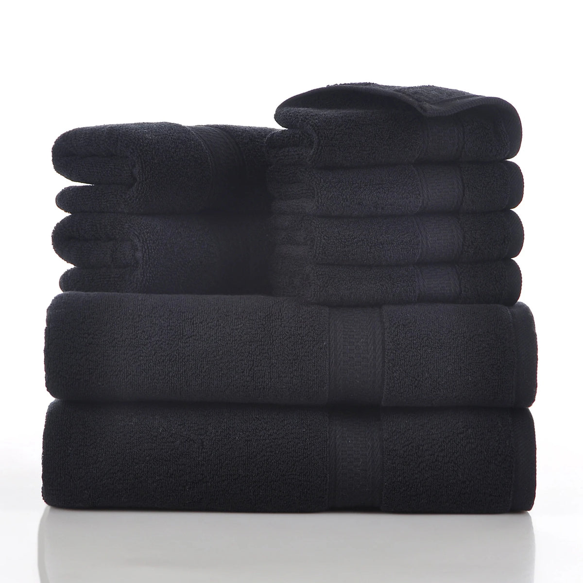 Towels 8 Piece Majestic Plush Luxury Towel Set, Cotton, Grey | Majestic - Bath Towel Set