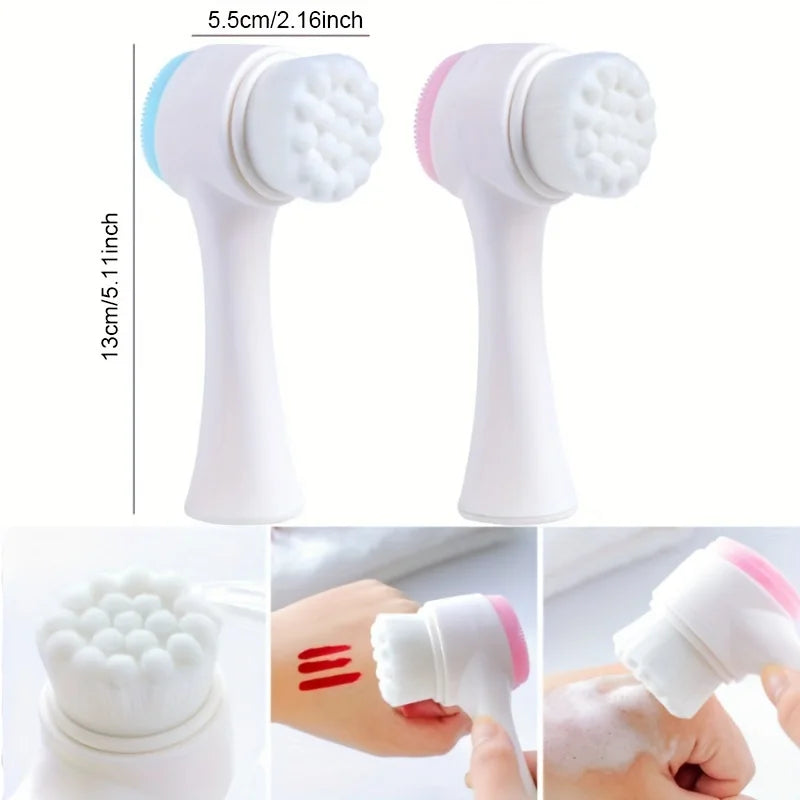 Double-Sided Silicone Facial Cleansing Brush