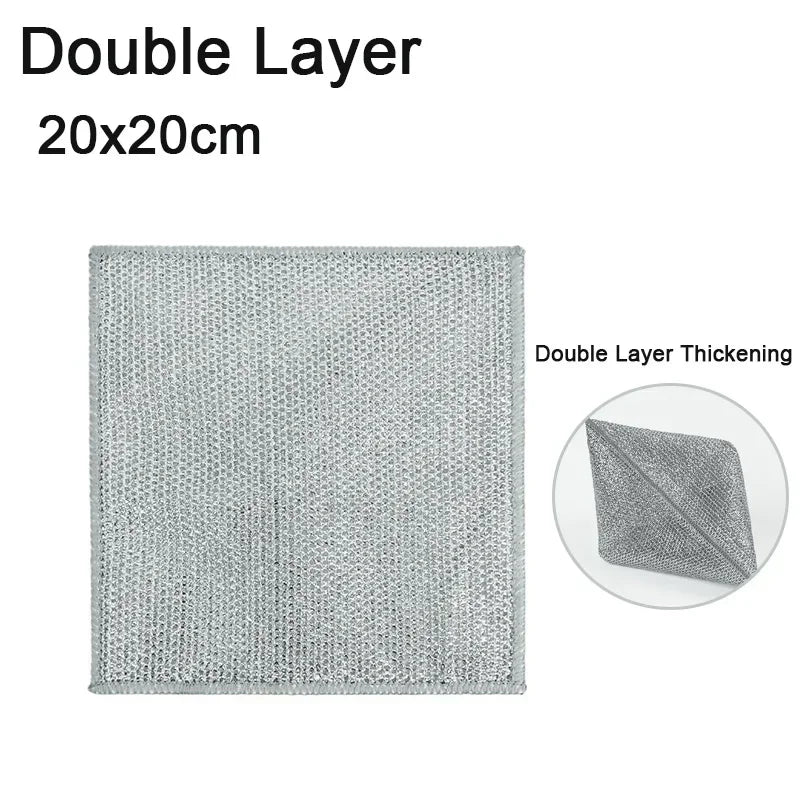 Wire Scrubber Dishcloth, Double-Sided Kitchen Pad