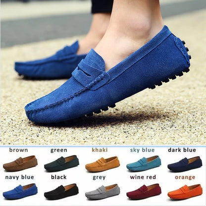 Men's Genuine Leather Loafers | Fashion Slip-On Driving Moccasins Size 38-50