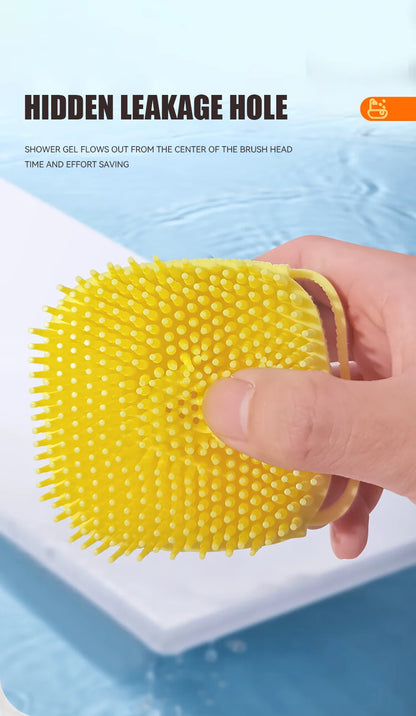 Silicone Bathing Brush with Shampoo Dispenser