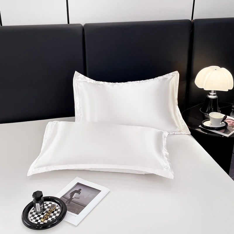 High-end Mulberry Silk Bed Sheet and Pillowcase or Only A Bedsheet Luxury Stain Silky Bed Sheet Set Queen Beautify Skin Bedsheet
