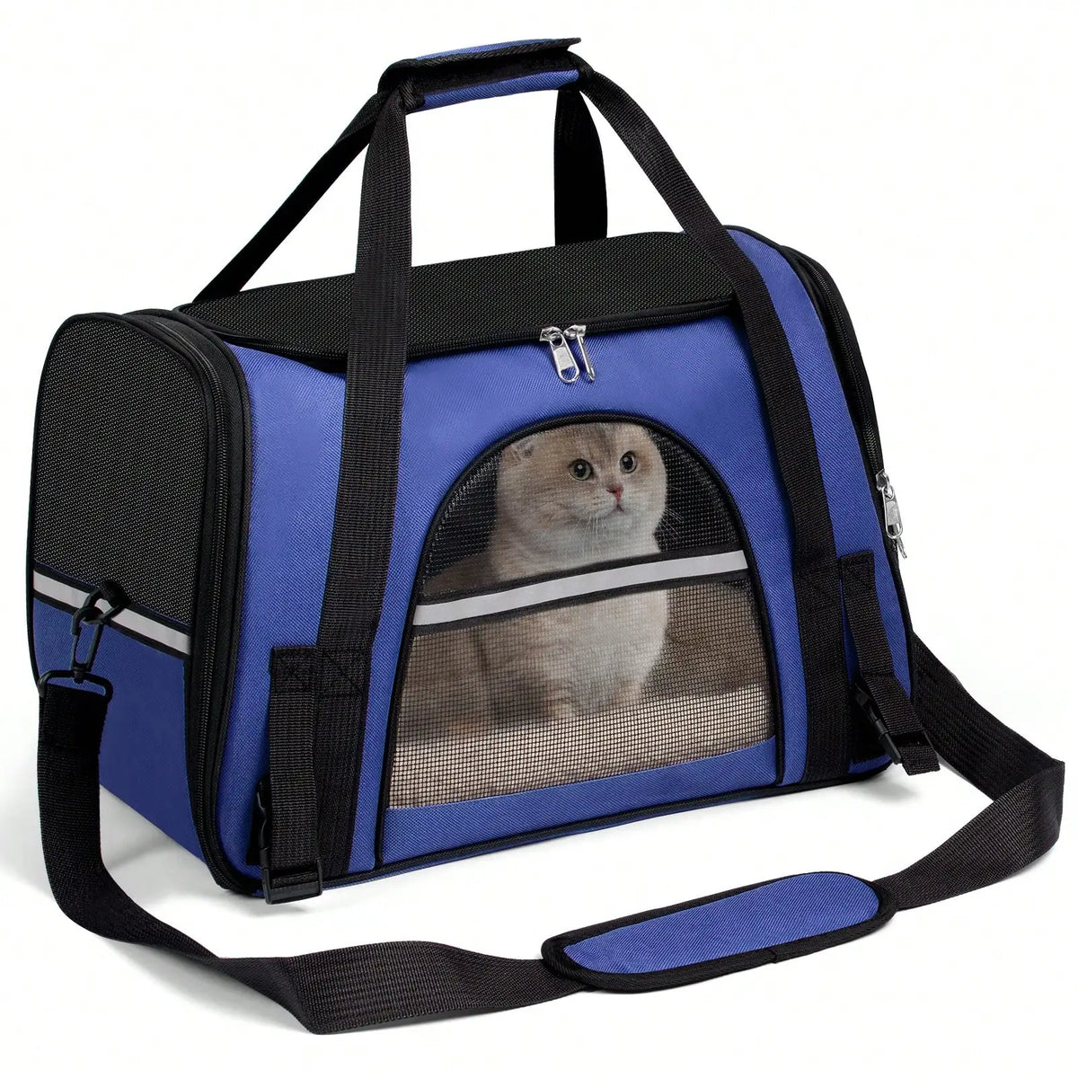 Airline-Approved Foldable Pet Carrier, Anti-Escape Zipper