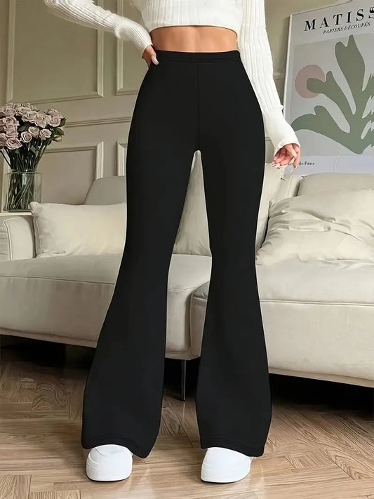 Pantalon de yoga évasé taille haute pour femme — Legging de fitness extensible