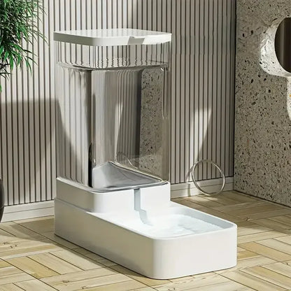 Automatic Gravity Dog Feeder & Water Dispenser — Plastic Food & Water Set for Pets