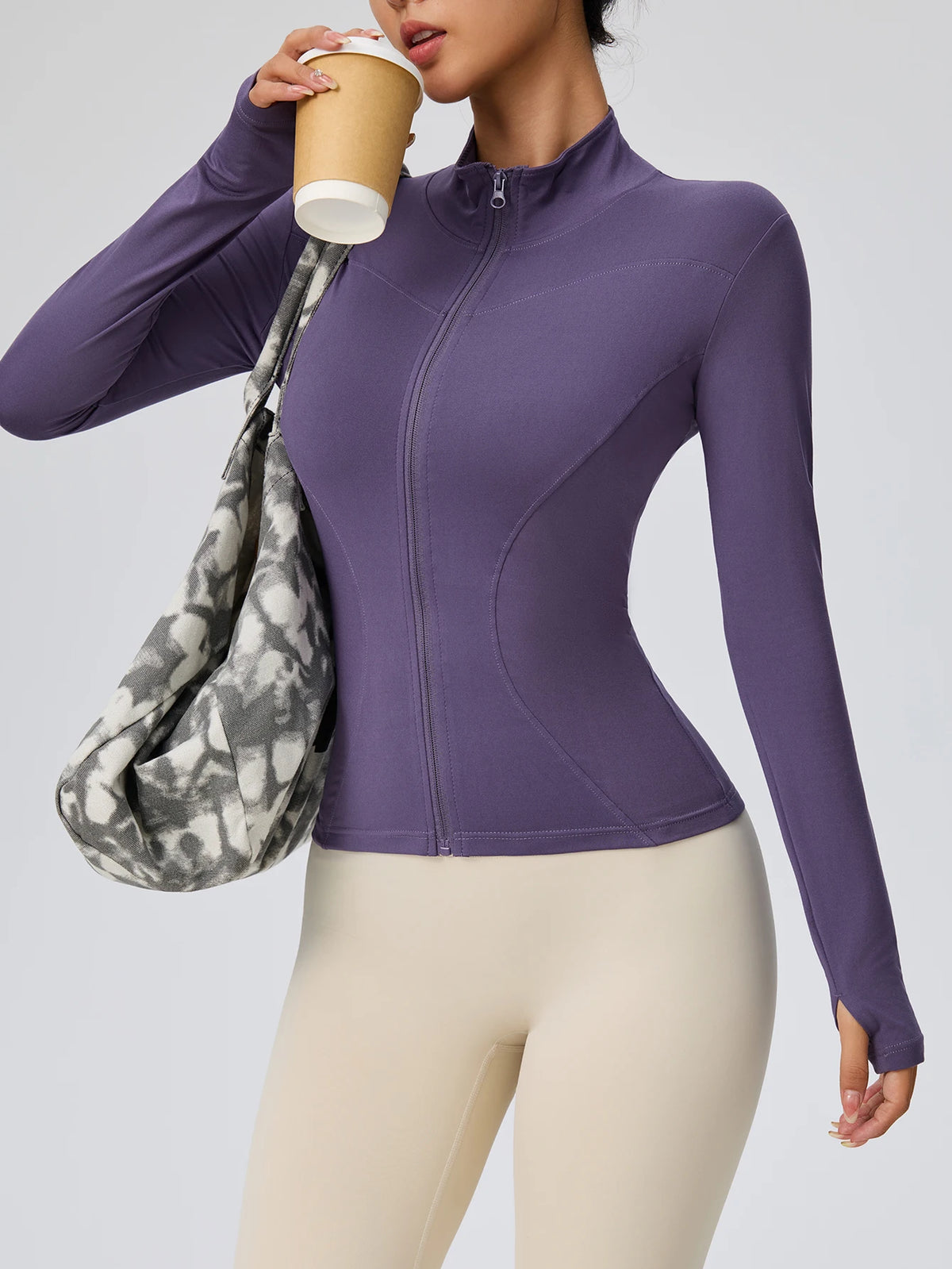 Professional elastic quick-drying sports jacket women's spring and summer yoga top tight slimming running cycling and fitnes