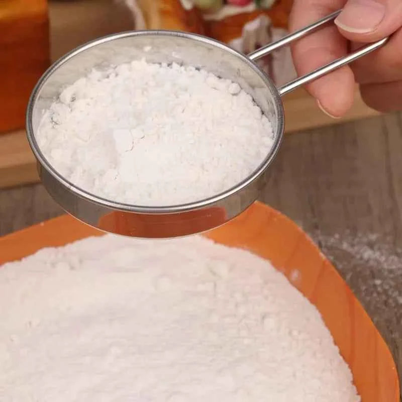 1/6PCS New Stainless Steel Flour Sieve Powder Mesh Strainer Handheld Baking Sugar Coffee Powder Mesh Filter Kitchen Accessories