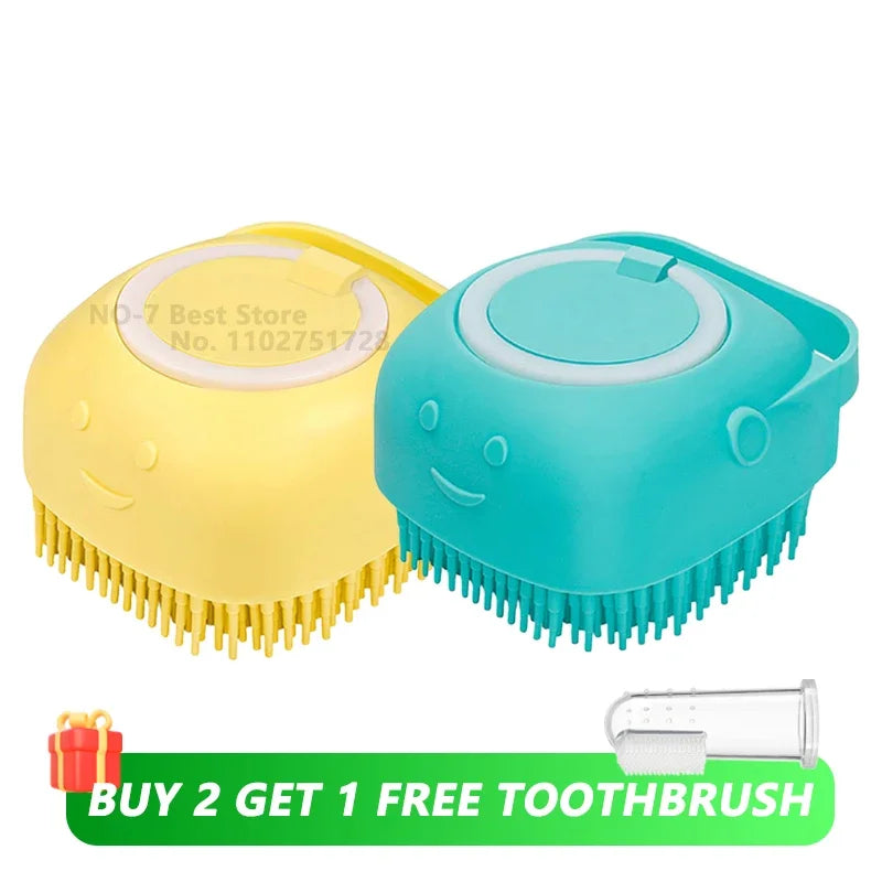 Silicone Bathing Brush with Shampoo Dispenser