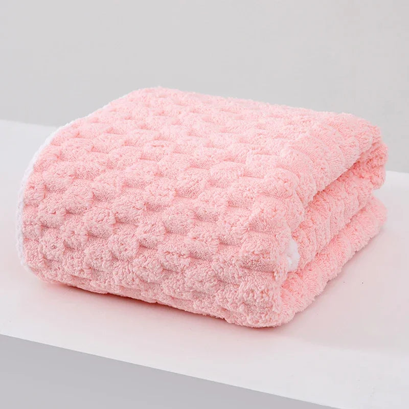 Coral Velvet Bath Towel, Thick Quick-Dry Microfiber