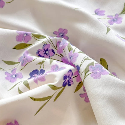 Floral Washed Cotton Fitted Sheet | Single-King