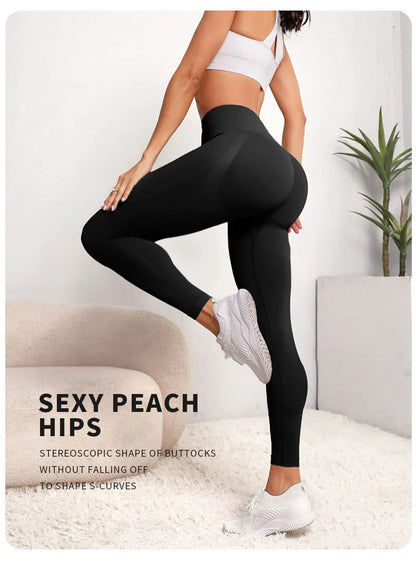 Women's High Waist Seamless Yoga Leggings — Push Up Hip Lift Stretch Gym Tights