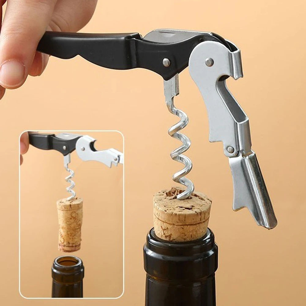 Professional Waiter's Corkscrew Wine Opener – Double Hinge with Foil Cutter