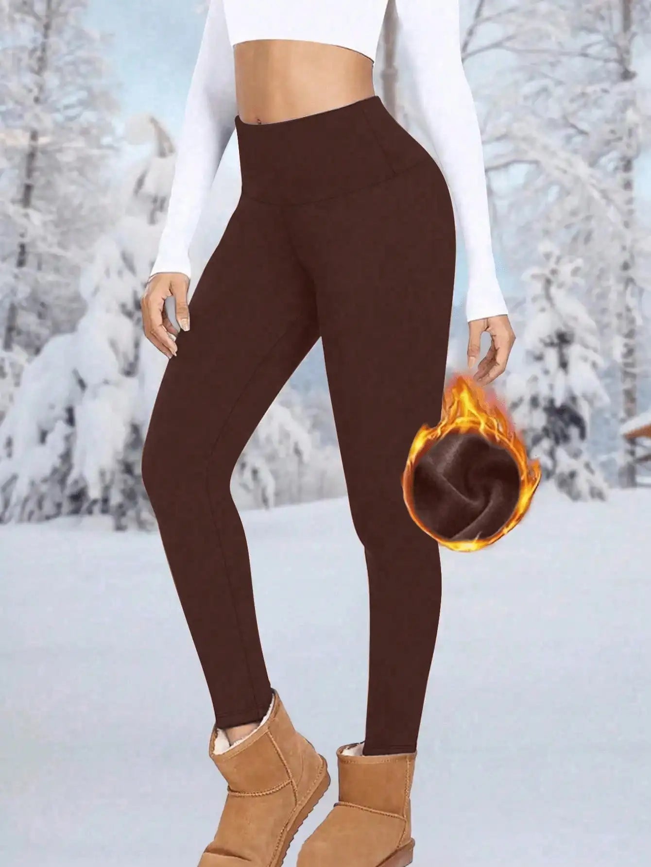 Women's Thermal High Waist Leggings — Thick Warm Fleece Yoga Pants for Winter Sports