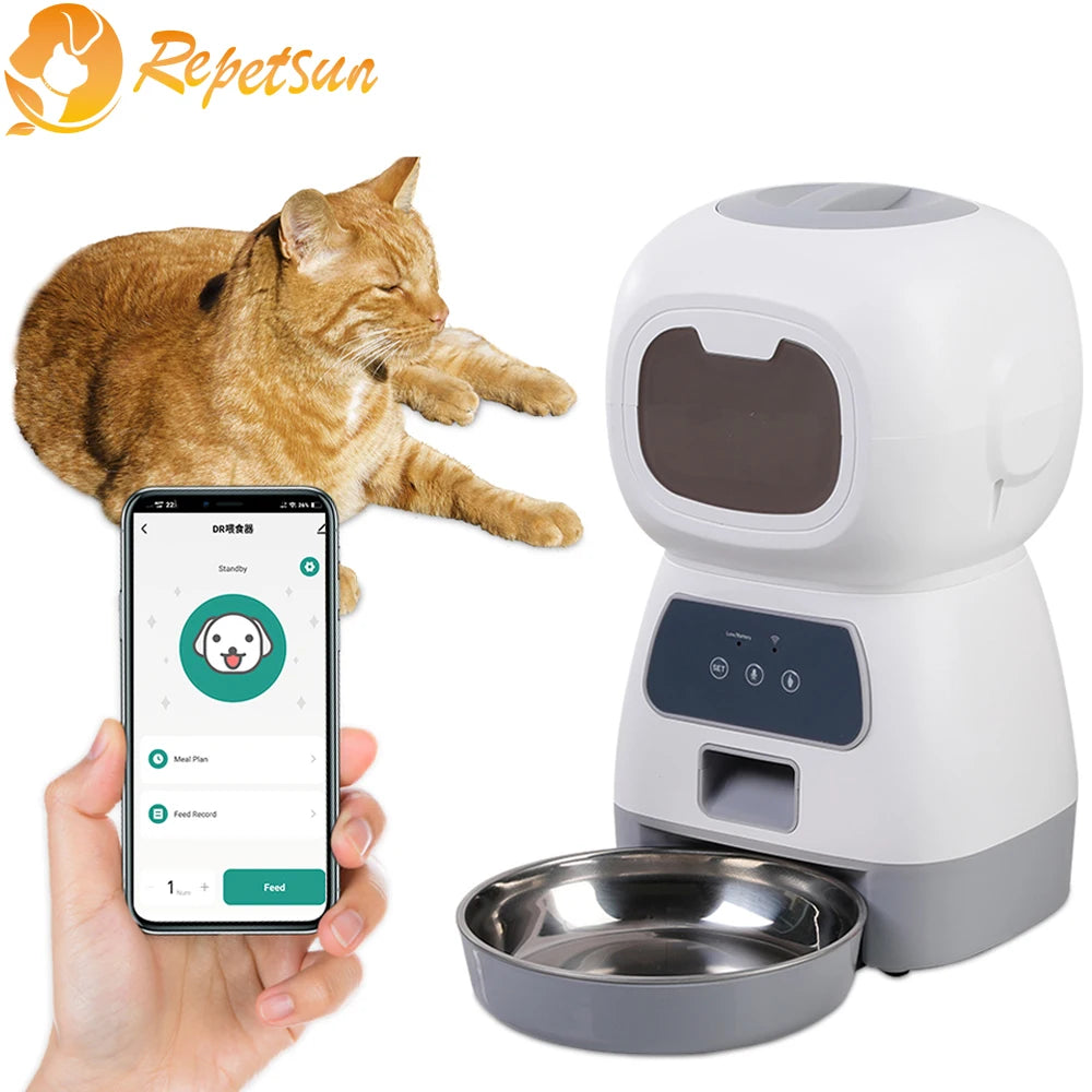 3.5L Automatic WiFi Pet Feeder — Smart Scheduling, Voice Recorder & Slow-Feed Design