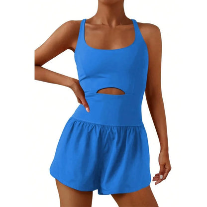 Women’s Sleeveless Gym Jumpsuit — Athletic Yoga & Running Romper