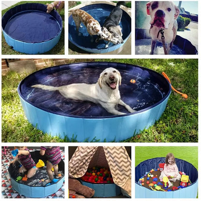 Portable Dog Swimming Pool & Grooming Tub — Foldable, Scratch-Resistant Bathtub for Large Dogs