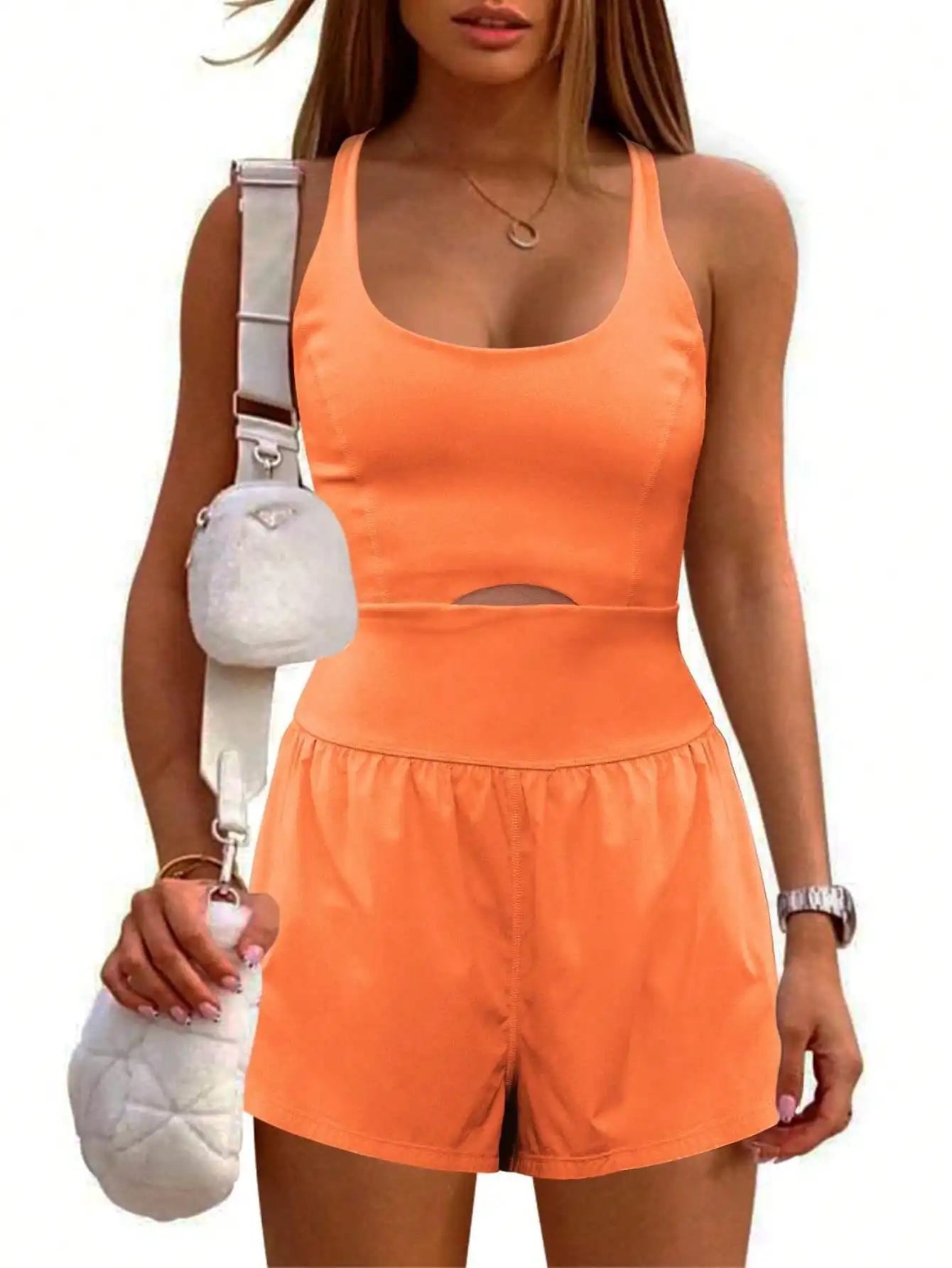Women’s Sleeveless Gym Jumpsuit — Athletic Yoga & Running Romper