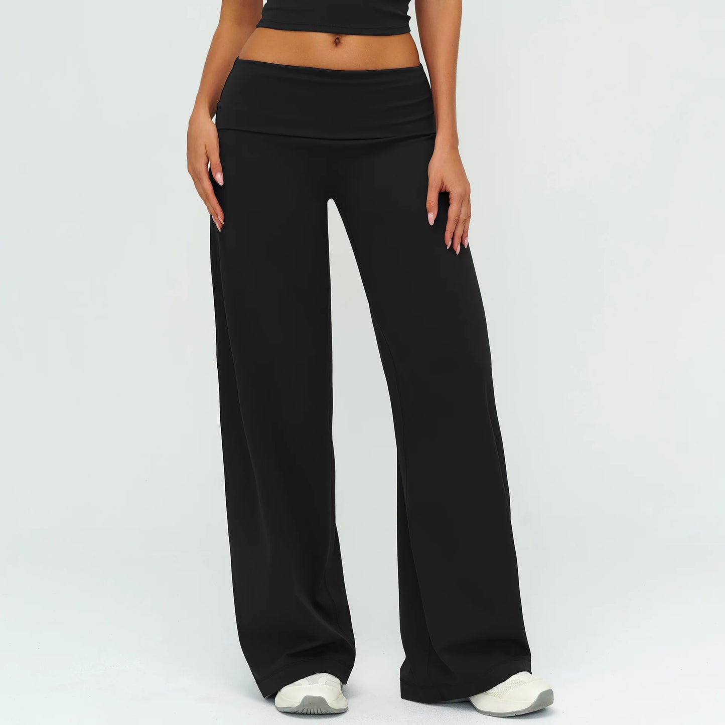 Women’s Loose Wide-Leg Sports Leggings — Slim Fit Running Trousers
