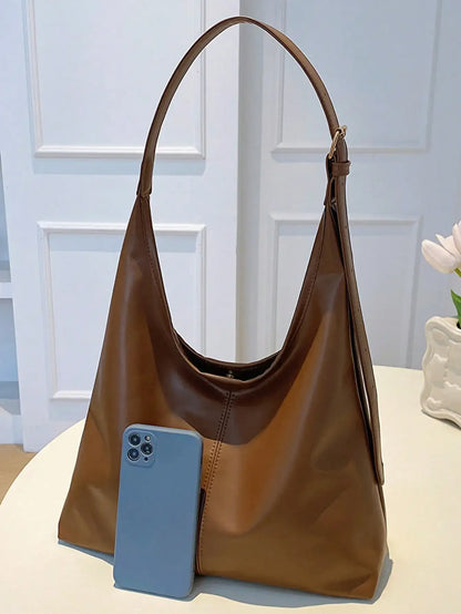 Large Capacity Solid Color Shoulder & Tote Bag