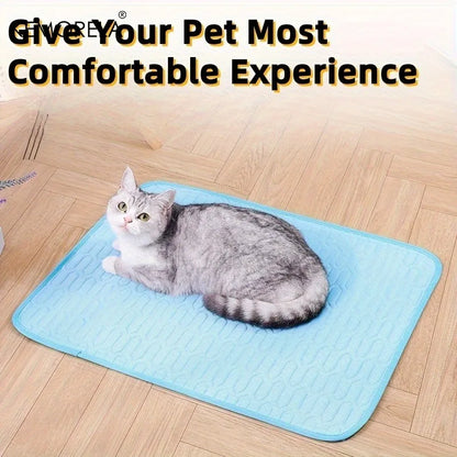 Ice-Cool Pet Cooling Mat & Bed — Breathable Sweat-Absorbent Fabric for Small, Medium & Large Pets