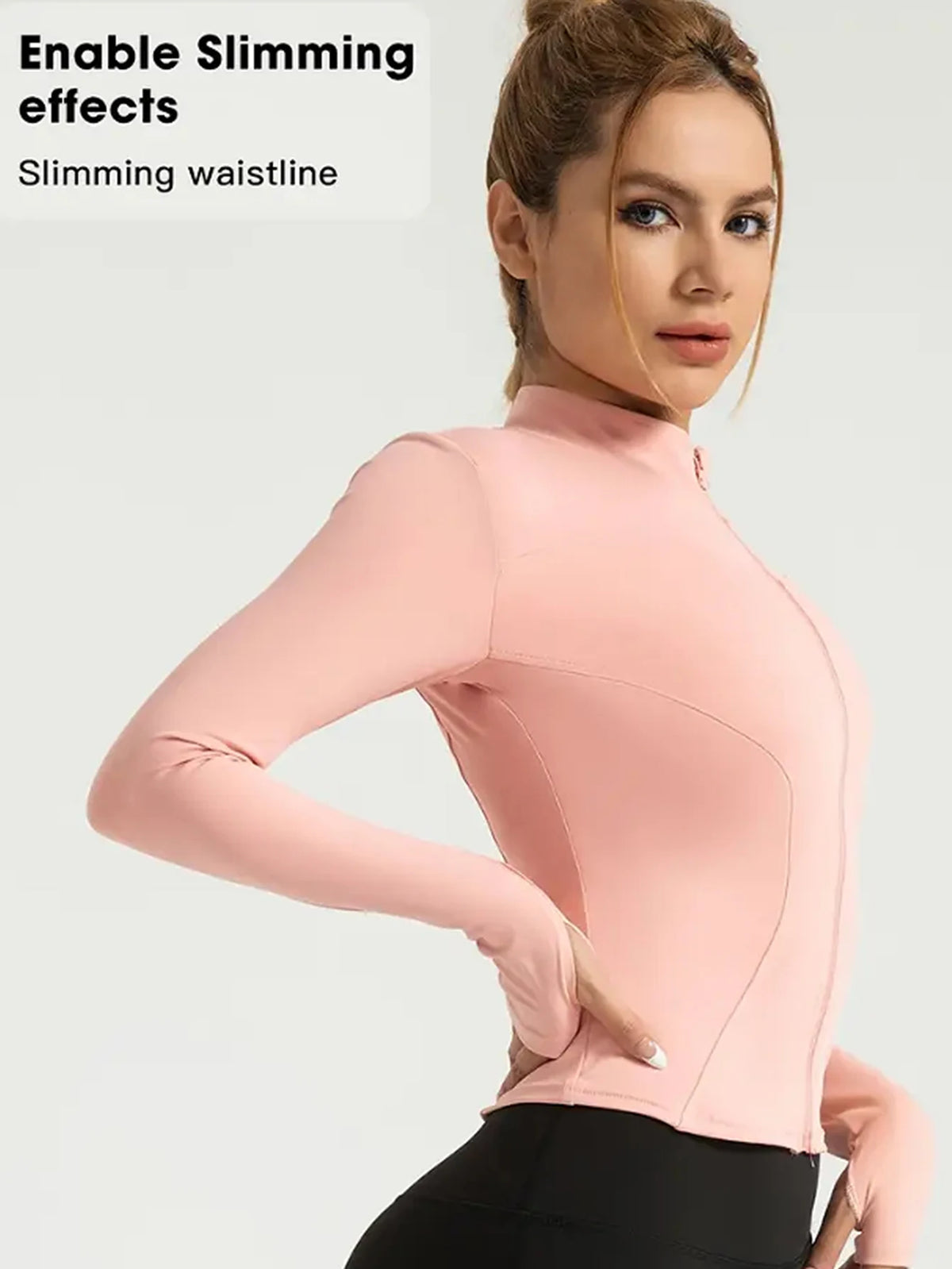 Professional elastic quick-drying sports jacket women's spring and summer yoga top tight slimming running cycling and fitnes