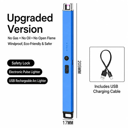 Electric Arc Candle Lighter – USB Rechargeable, Windproof Flameless Plasma, Long Reach & LED Display