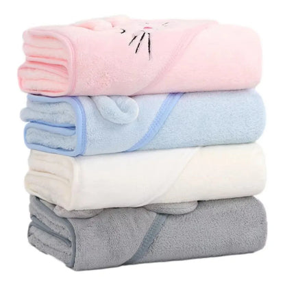 Hooded Coral Fleece Toddler Bathrobe & Towel