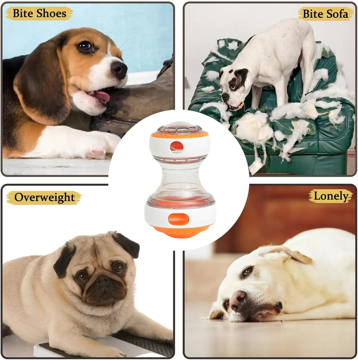Interactive Dog Treat Dispenser Ball, Durable Puzzle Toy